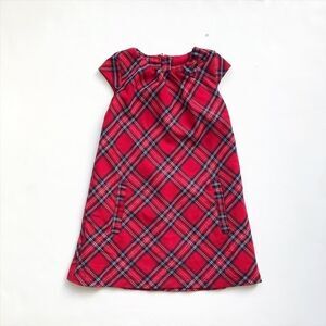 H&M red/navy plaid dress jumper EUC 4-5Y